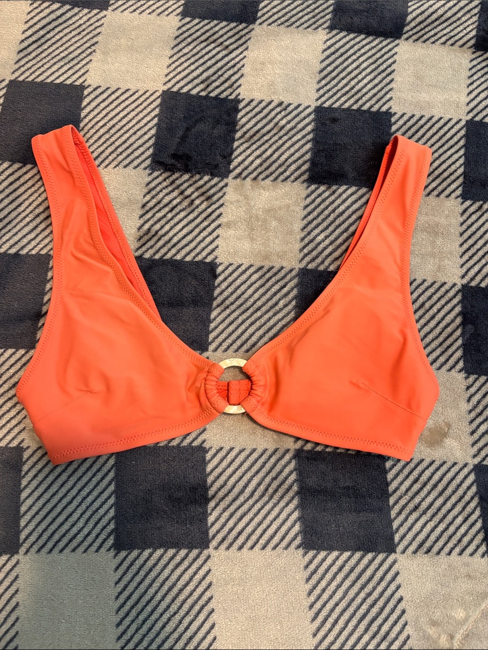 Aerie Coral Pink Ring-Front Women’s Bikini Top
